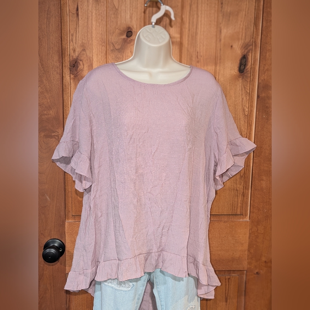 Coco + Carmen Mauve Ruffled Blouse‎